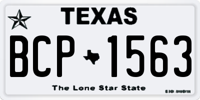 TX license plate BCP1563