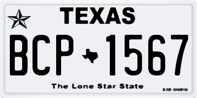 TX license plate BCP1567