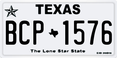 TX license plate BCP1576