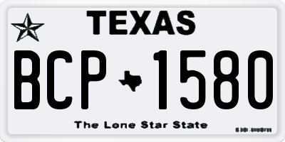 TX license plate BCP1580