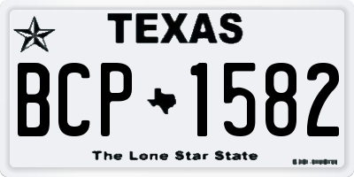 TX license plate BCP1582