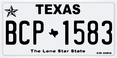 TX license plate BCP1583