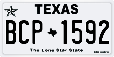 TX license plate BCP1592