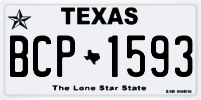 TX license plate BCP1593
