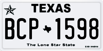 TX license plate BCP1598