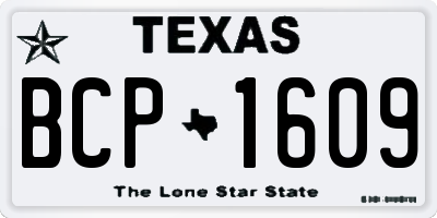 TX license plate BCP1609