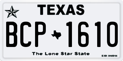 TX license plate BCP1610