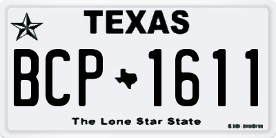 TX license plate BCP1611