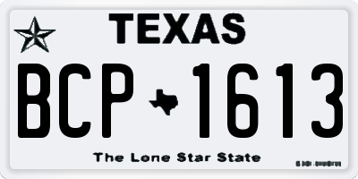 TX license plate BCP1613