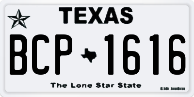 TX license plate BCP1616