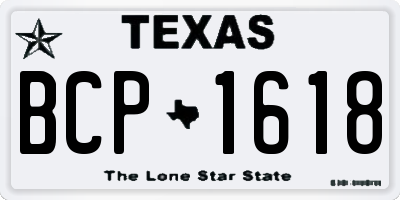 TX license plate BCP1618