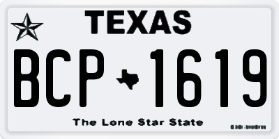 TX license plate BCP1619
