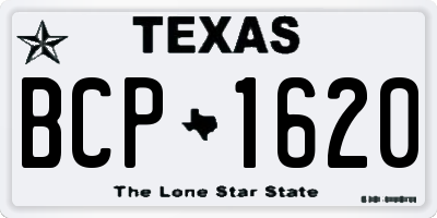 TX license plate BCP1620