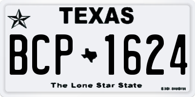 TX license plate BCP1624