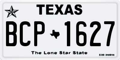 TX license plate BCP1627