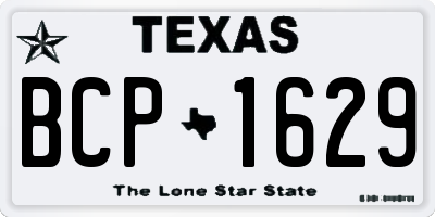 TX license plate BCP1629