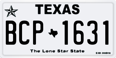 TX license plate BCP1631