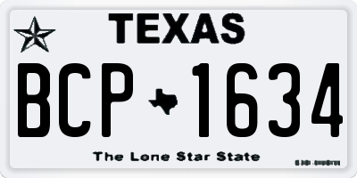 TX license plate BCP1634