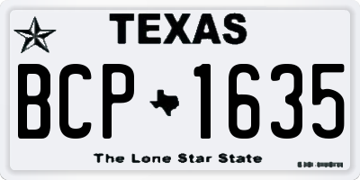 TX license plate BCP1635