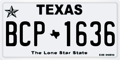 TX license plate BCP1636