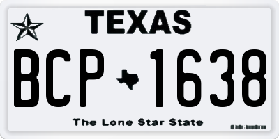 TX license plate BCP1638