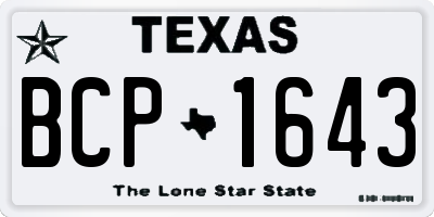 TX license plate BCP1643
