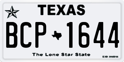 TX license plate BCP1644
