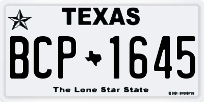 TX license plate BCP1645