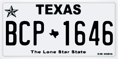 TX license plate BCP1646