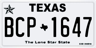 TX license plate BCP1647