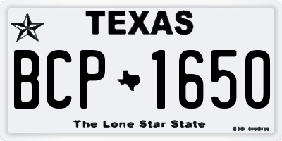 TX license plate BCP1650