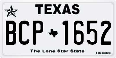 TX license plate BCP1652