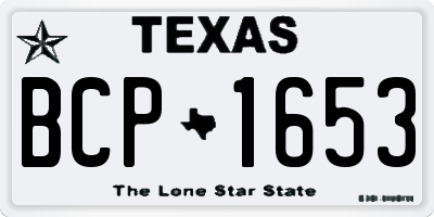 TX license plate BCP1653