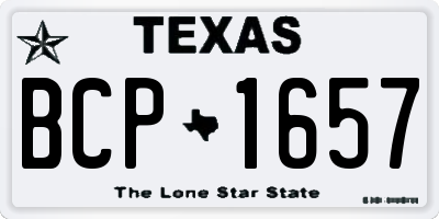 TX license plate BCP1657