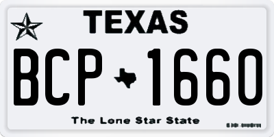 TX license plate BCP1660