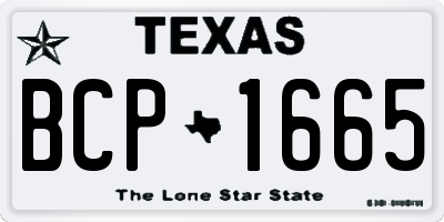 TX license plate BCP1665