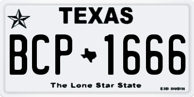 TX license plate BCP1666