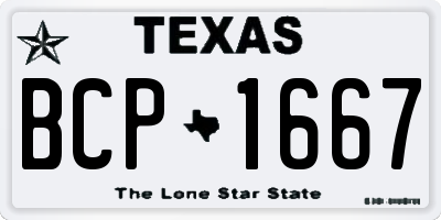 TX license plate BCP1667