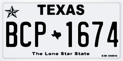 TX license plate BCP1674