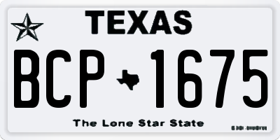 TX license plate BCP1675