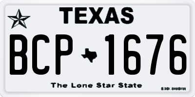 TX license plate BCP1676