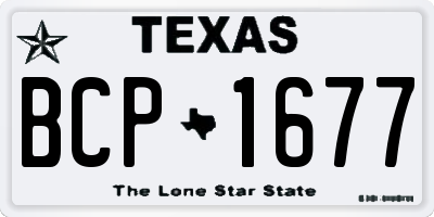 TX license plate BCP1677