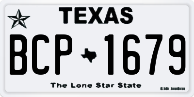 TX license plate BCP1679