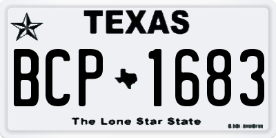 TX license plate BCP1683