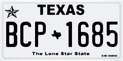 TX license plate BCP1685