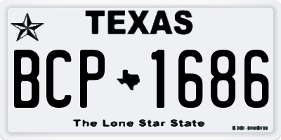 TX license plate BCP1686