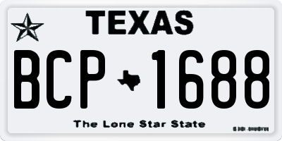 TX license plate BCP1688
