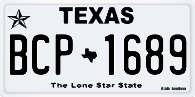 TX license plate BCP1689
