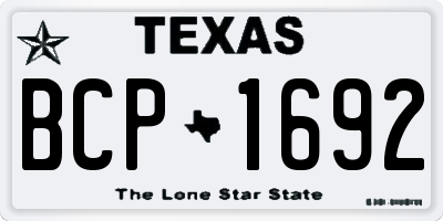 TX license plate BCP1692