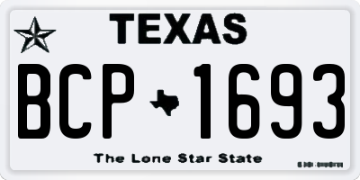 TX license plate BCP1693